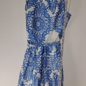 Cleo Blue and White Midi Dress